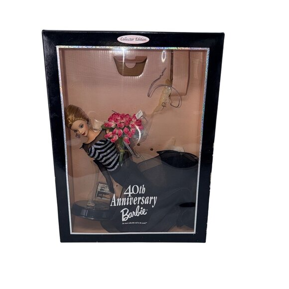 1998 40th Anniversary Barbie Doll #21384 Collector Edition Black Gown Roses - Picture 1 of 10